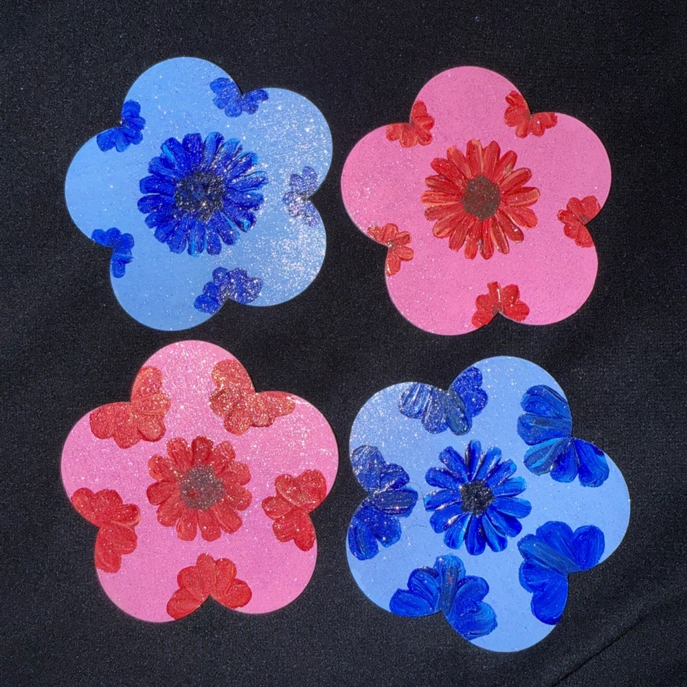 Vibrant Floral Handpainted Magnets